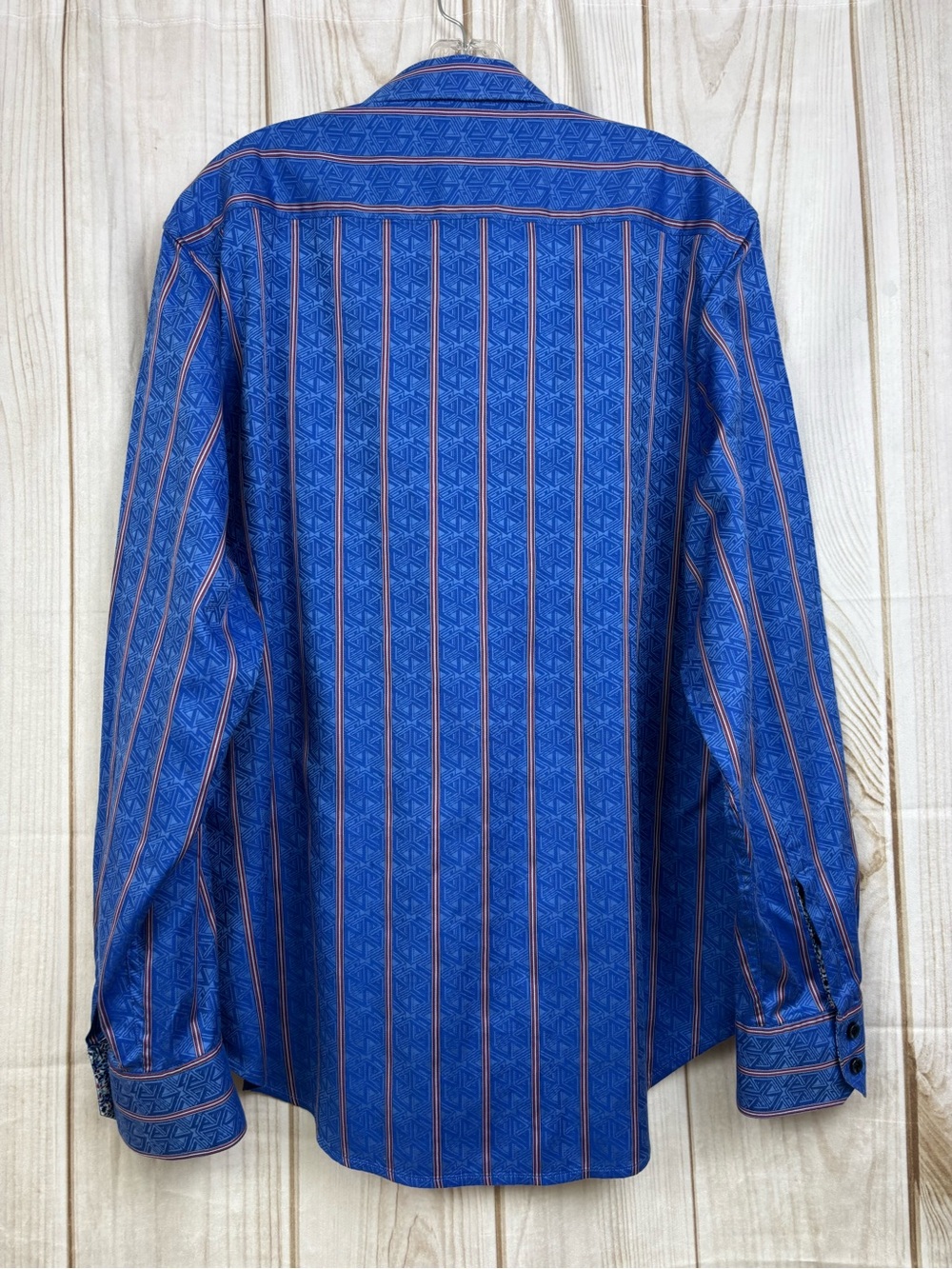Robert Graham Men's Long-Sleeve Button-Up Classic Fit Shirt Striped Blue NWOT XL - Picture 6 of 16
